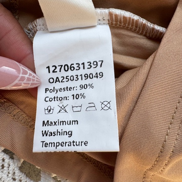 Commense‎ Floral Lace Appliqué Bodycon Mini Dress White M NWT Spaghetti Strap - Picture 10 of 11